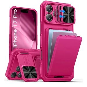 Pink iPhone 17 Pro Case with Card Holder